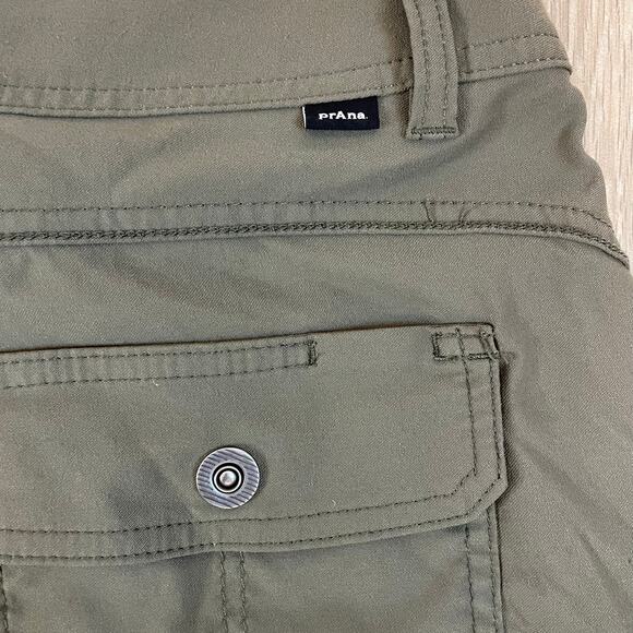 prAna Straight Fit Hiking Pants 8 Short Green Recycled Nylon Stretch Outdoor - Picture 10 of 13